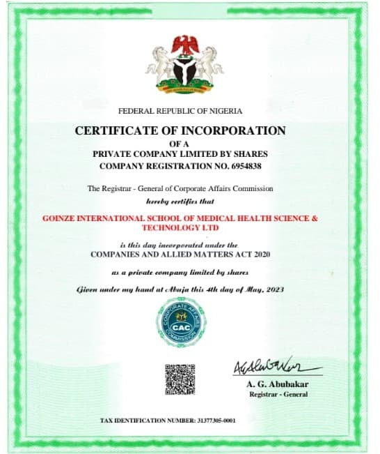 Certificate of Incorporation