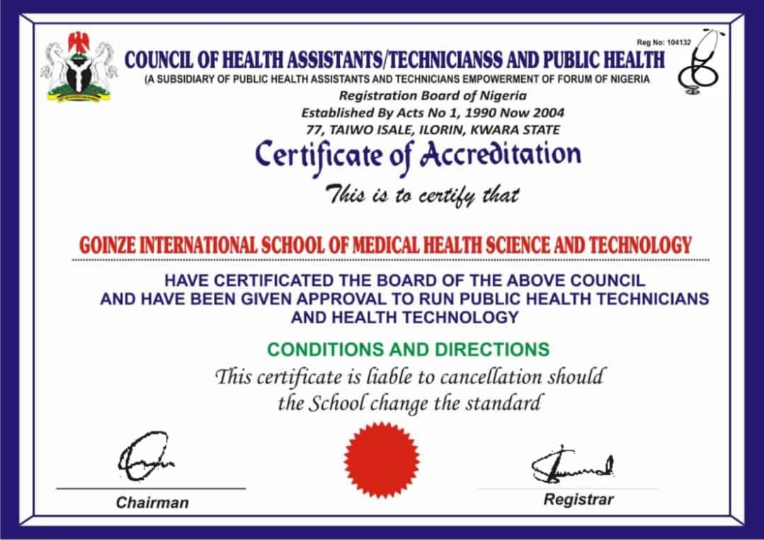 Council Certificate of Accreditation